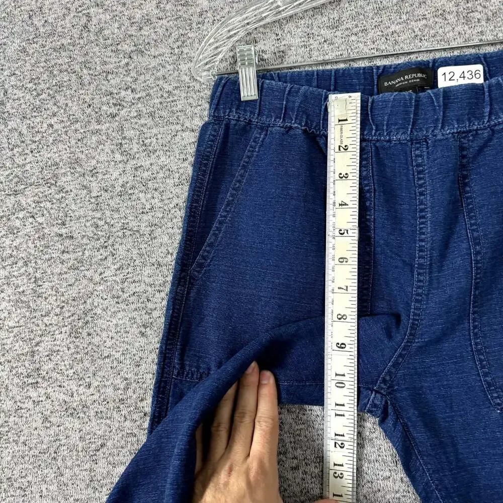 Banana Republic Women's Size XS Blue Linen Blend Pull On Slim Leg Pants